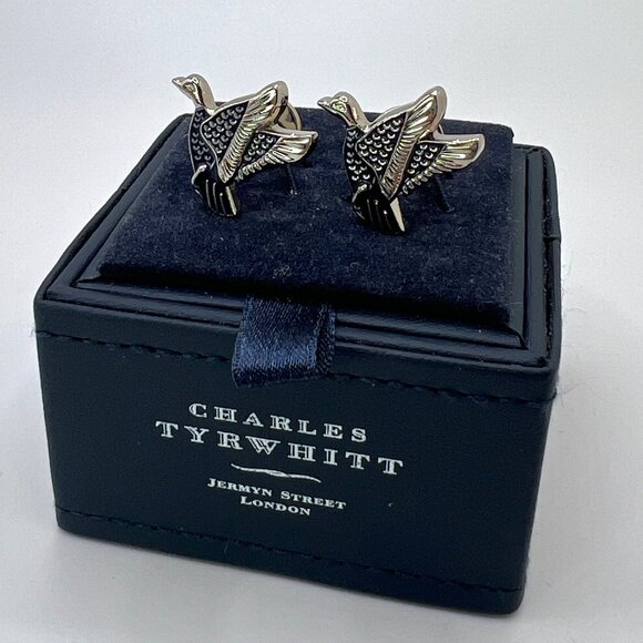 Charles Tyrwhitt Navy Flying Duck Enamel Cuff Links